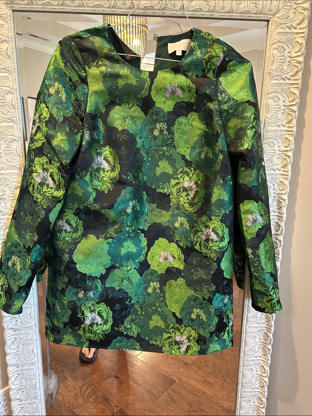 Sheridan French.  Floral Satin Mini Dress - Brand Unspecified